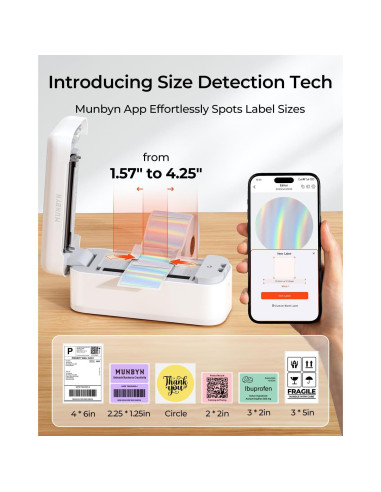 Impresora Térmica de Etiquetas MUNBYN RW402B Bluetooth 4x6