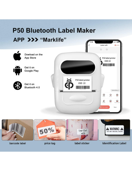 Impresora Térmica Bluetooth HYBSK P50 Portátil 5.1cm