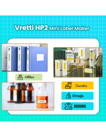 Impresora de Etiquetas Portátil Vretti HP2 Bluetooth Blanca