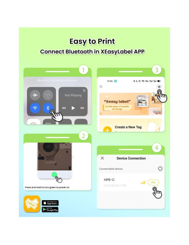 Impresora de Etiquetas Bluetooth BORN4SHIP HP6-C Portátil