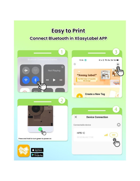 Impresora de Etiquetas Bluetooth BORN4SHIP HP6-C Portátil