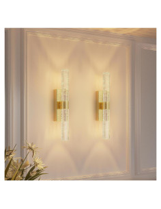 Aplique de Pared LED Dorado CAMUUCCI 38.86cm Recargable 2 Paquete