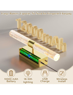 Aplique de Pared LED Dorado CAMUUCCI 38.86cm Recargable 2 Paquete 2