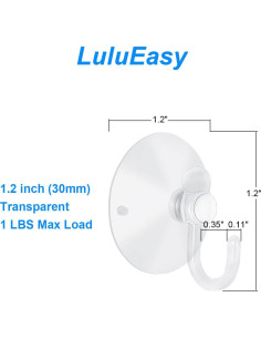 12 Ventosas Transparentes de Plástico LuluEasy 30mm para Decoración 2