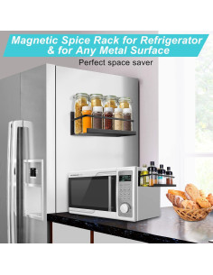Estantes Magnéticos para Especias Feokely - 2 Piezas, Negro 2