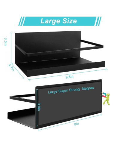 Estantes Magnéticos para Especias Feokely - 2 Piezas, Negro