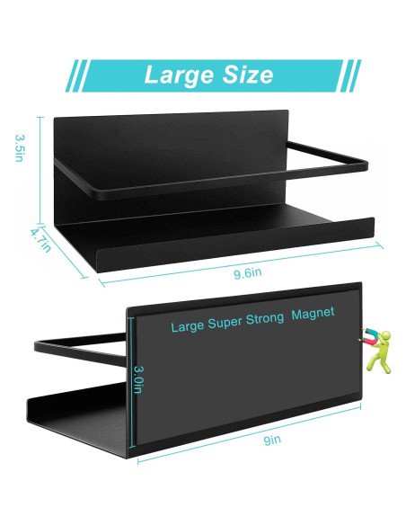 Estantes Magnéticos para Especias Feokely - 2 Piezas, Negro