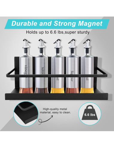 Estantes Magnéticos para Especias Feokely - 2 Piezas, Negro