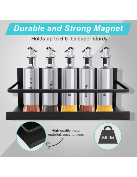 Estantes Magnéticos para Especias Feokely - 2 Piezas, Negro