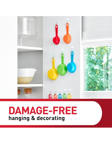 Ganchos de Palanca Transparentes 3M Command - 10 Piezas, 0.23 kg