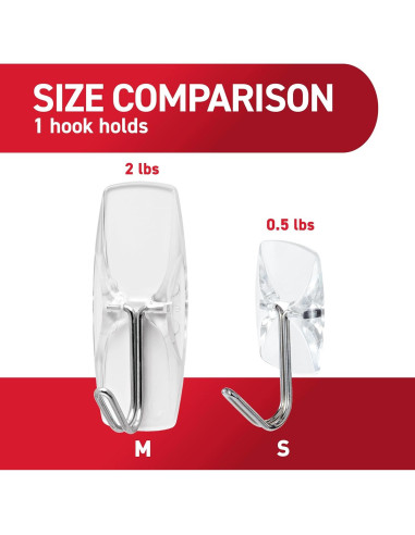 Ganchos de Palanca Transparentes 3M Command - 10 Piezas, 0.23 kg