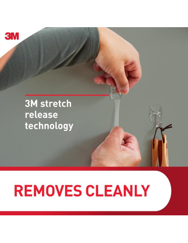 Ganchos de Palanca Transparentes 3M Command - 10 Piezas, 0.23 kg