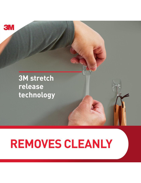 Ganchos de Palanca Transparentes 3M Command - 10 Piezas, 0.23 kg