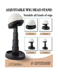 Soporte de Cabeza de Peluca Ajustable LightMay - Plegable 43 cm 2