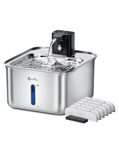 Fuente de Agua Inalámbrica para Gatos DownyPaws 3L Acero Inoxidable