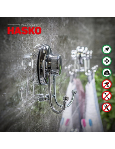 Ganchos de Ventosa HASKO - Acero Inoxidable - 2 Paquete