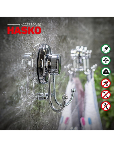 Ganchos de Ventosa HASKO - Acero Inoxidable - 2 Paquete