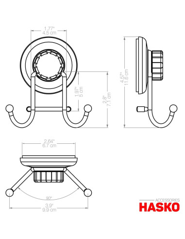 Ganchos de Ventosa HASKO - Acero Inoxidable - 2 Paquete
