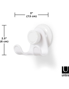 Gancho Doble para Ducha Umbra Flex Gel-Lock Blanco 6.35 cm 2