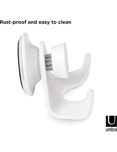 Gancho Doble para Ducha Umbra Flex Gel-Lock Blanco 6.35 cm