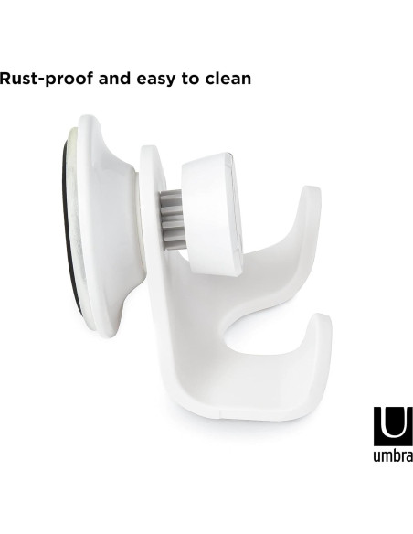 Gancho Doble para Ducha Umbra Flex Gel-Lock Blanco 6.35 cm