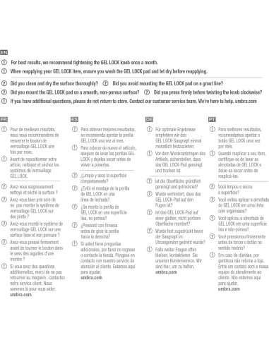 Gancho Doble para Ducha Umbra Flex Gel-Lock Blanco 6.35 cm