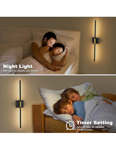 Lámpara de pared recargable Gift4U 80 cm con control remoto