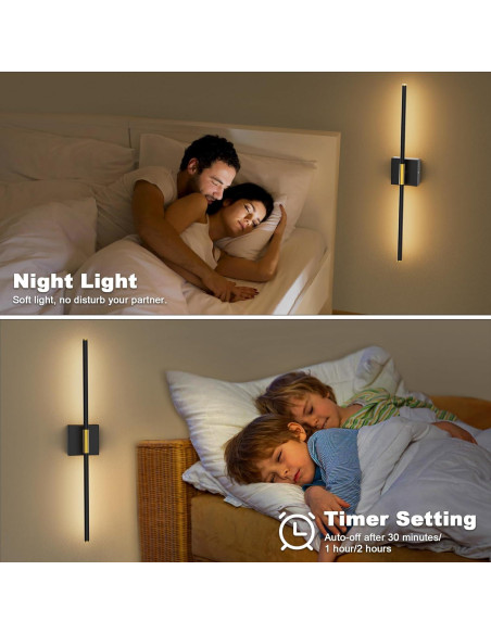 Lámpara de pared recargable Gift4U 80 cm con control remoto