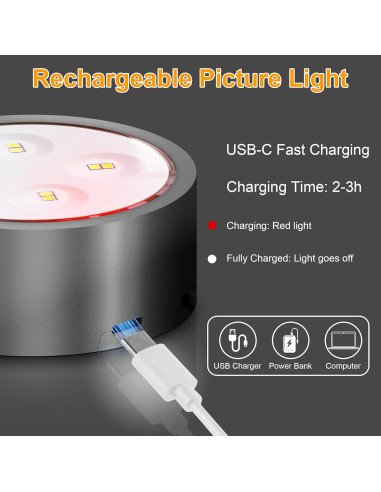 Luz de Imagen LED RGB Kandicyar 3 Paquetes Recargable