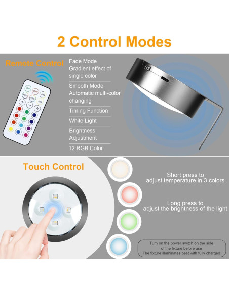 Luz de Imagen LED RGB Kandicyar 3 Paquetes Recargable
