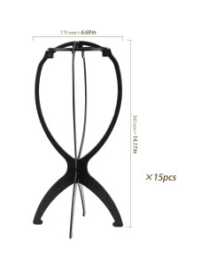 Paquete de 15 Soportes para Pelucas Plegables 35.5 cm 2