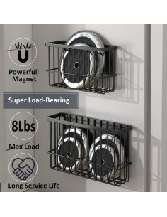 Estante Magnético Grande Negro Genérico para Cocina 4.54 kg 2