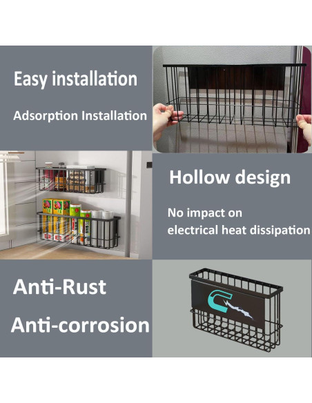 Estante Magnético Grande Negro Genérico para Cocina 4.54 kg