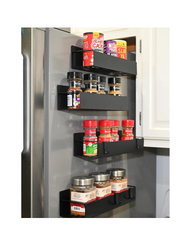 Estante Magnético para Especias Genérico Negro 1 Estante