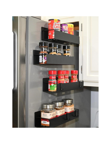 Estante Magnético para Especias Genérico Negro 1 Estante