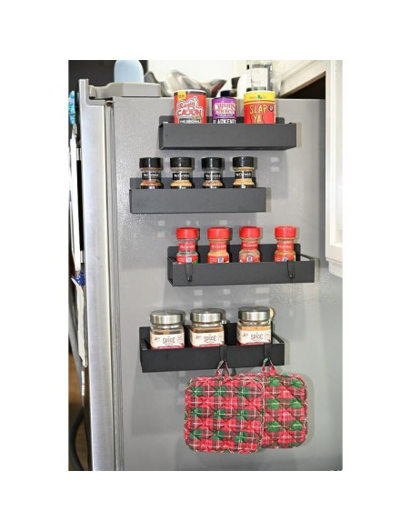 Estante Magnético para Especias Genérico Negro 1 Estante