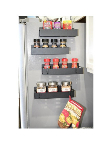 Estante Magnético para Especias Genérico Negro 1 Estante