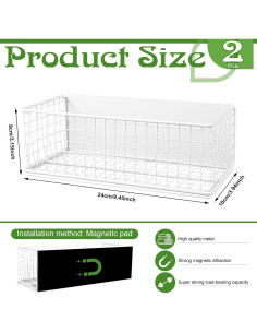 2 Cestas Magnéticas Organizador ONESIXEC para Refrigerador 2