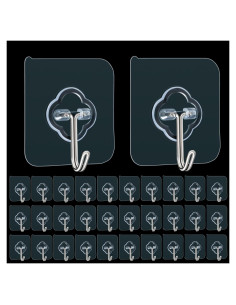 Ganchos Adhesivos Transparentes DKHDBD - Paquete de 32, 15kg
