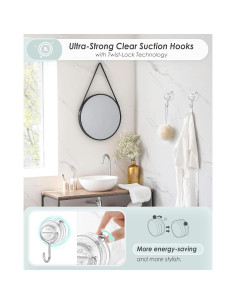 Ganchos de Ventosa Transparentes Jadkysarh - Paquete de 2 2