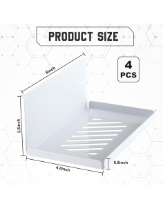 Estanterías Magnéticas Therwen 4 Piezas 20x12x9 cm Blanco 2