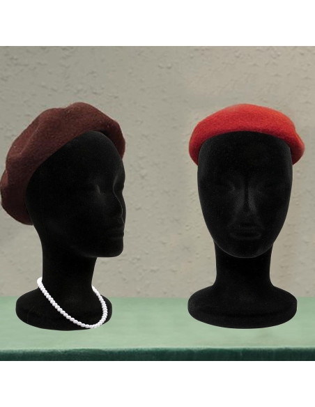 Cabeza de Maniquí de Espuma Negra 30.4 cm 2 Piezas Foraineam