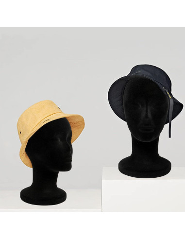 Cabeza de Maniquí de Espuma Negra 30.4 cm 2 Piezas Foraineam