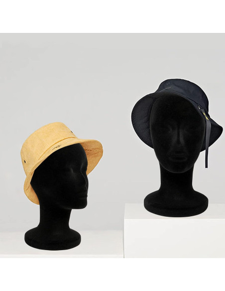 Cabeza de Maniquí de Espuma Negra 30.4 cm 2 Piezas Foraineam