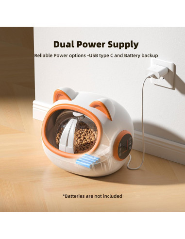 Comedero Inteligente RFID Kaitol para Gatos - 4 Modos, 680g