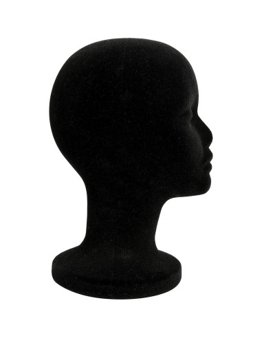 Cabeza de Maniquí de Espuma Negra 30.4 cm 2 Piezas Foraineam