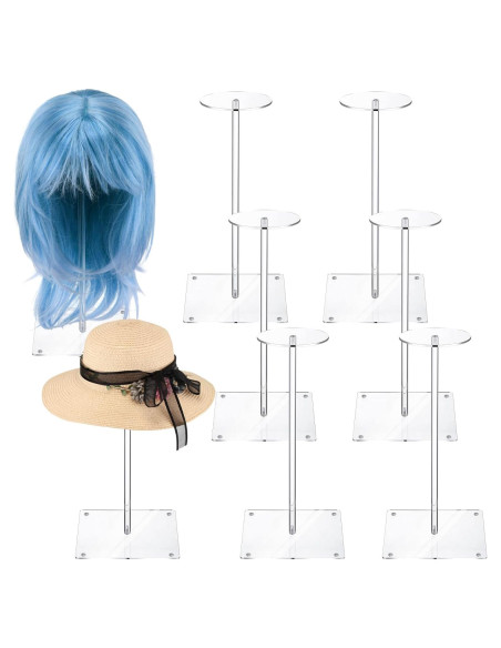 Soporte de Sombrero Acrílico Leinuosen 30.48 cm 8 Pcs Antideslizante