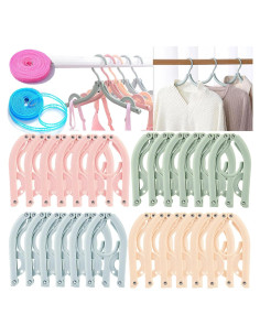 24 Perchas de Ropa Plegables Antideslizantes Smilixin
