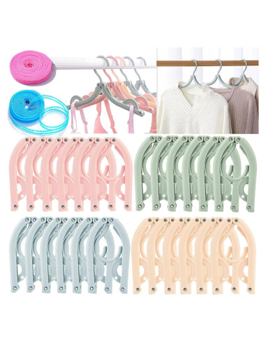 24 Perchas de Ropa Plegables Antideslizantes Smilixin