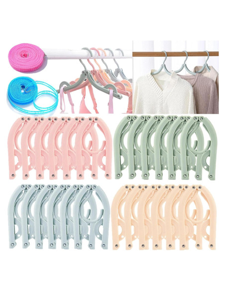 24 Perchas de Ropa Plegables Antideslizantes Smilixin